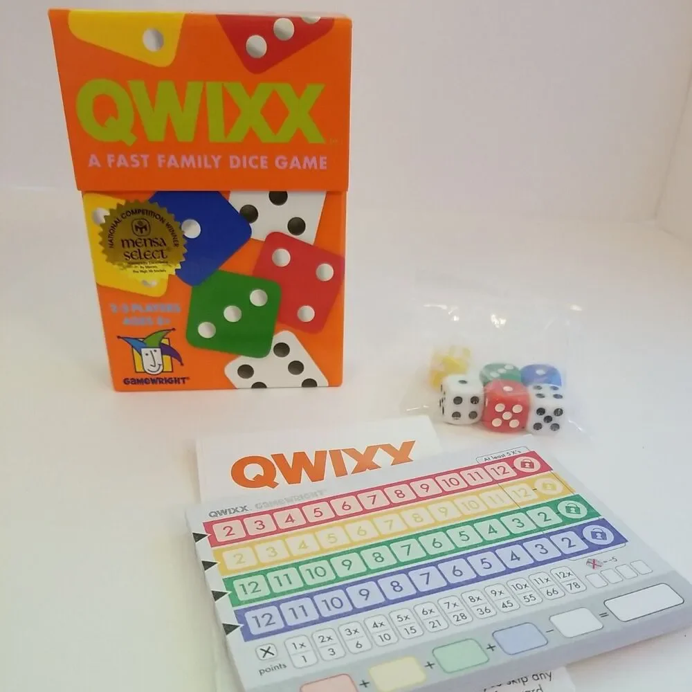 Qwixx by Gamewright - A Fast Family Dice Game Probability Strategy MENSA New
